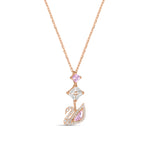 Load image into Gallery viewer, Swan Pendant Rose 925 Sterling Silver With Chain