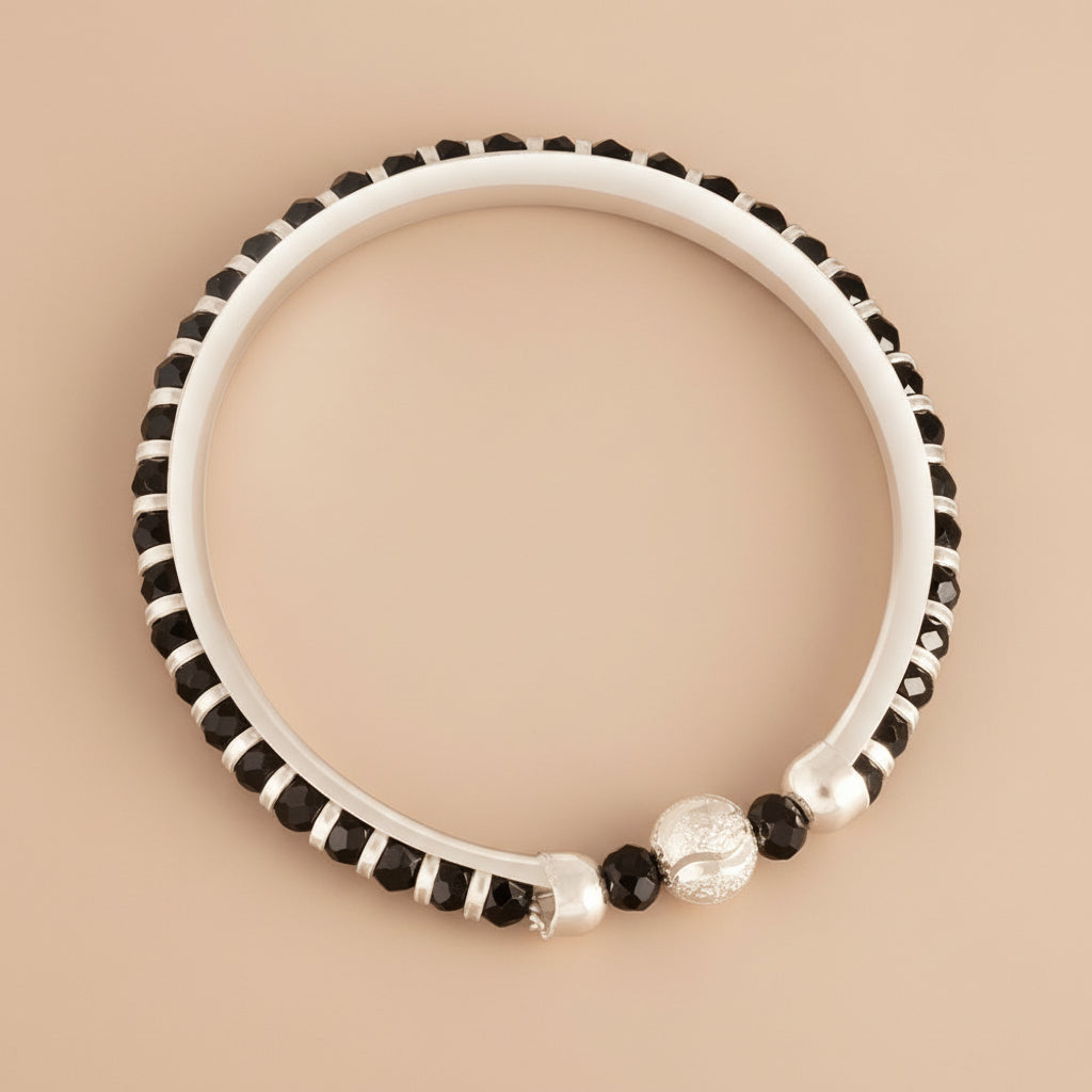 One Pair 925 Plain Silver Baby Nazariya Kada (ideal for Newborns to  years age