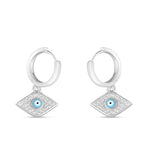 Load image into Gallery viewer, 925 Pure Sterling Silver Rhodium-Plated Contemporary Evil Eye Earring