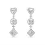 Load image into Gallery viewer, Deluxe 925 Sterling Silver Cubic Zirconia Rhodium Plated Long Dangler Earrings