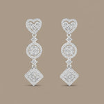 Load image into Gallery viewer, Deluxe 925 Sterling Silver Cubic Zirconia Rhodium Plated Long Dangler Earrings