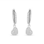 Load image into Gallery viewer, Heart Shape Hoop Earrings 925 Sterling Silver Dangler Earrings
