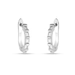 Load image into Gallery viewer, 925 Sterling Silver Rhodium-Plated Silver Cubic Zirconia Classic Bali Earring