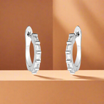 Load image into Gallery viewer, silver hoops earrings for women