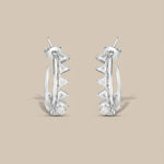 Load image into Gallery viewer, Yamini 925 Sterling Silver Cubic Zirconia Rhodium Plated Hoop Earrings