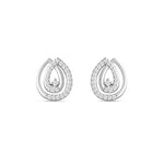 Load image into Gallery viewer, Priyam 925 Sterling Silver Rhodium-Plated Silver Cubic Zirconia Classic Studs Earrings