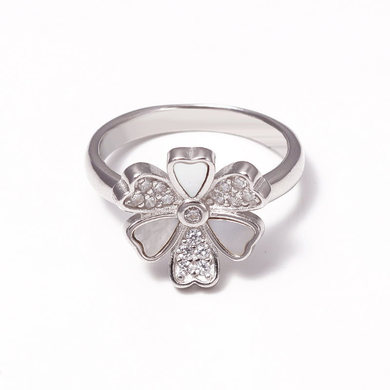 Aqua MOP 925 Silver Ring