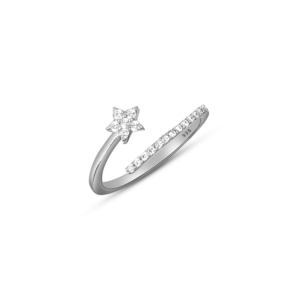 Star Struck Eternity 925 Silver Rings. Adjustable ring size, comfortably fits Indian ring sizes 7 to 17