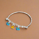 Load image into Gallery viewer, A 925 silver bracelet featuring a series of colorful, geometric-shaped charms, designed for children.