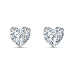 Load image into Gallery viewer, Solitaire Heart Sterling Silver Stud Earrings