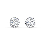 Load image into Gallery viewer, Solitaire Round 925 Sterling Silver Stud Earrings
