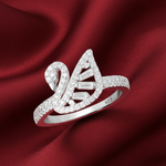 Load image into Gallery viewer, Swan 925 Sterling Silver Rhodium Plated Ring