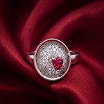 Load image into Gallery viewer, 925 Sterling Silver Ruby Color Pear Shape Halo Ring For Women