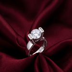 Load image into Gallery viewer, Premium 925 Sterling Silver Solitaire Ring with Sparkling Stone