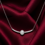 Load image into Gallery viewer, 925 Sterling Silver Halo Pendant Chain Necklace with Adjustable Length