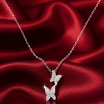 Load image into Gallery viewer, 925 Sterling Silver Butterfly Pendant Necklace with Adjustable Length