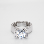 Load image into Gallery viewer, Premium 925 Sterling Silver Solitaire Ring with Sparkling Stone