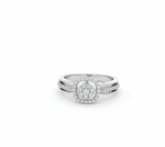 Load image into Gallery viewer, Sparkling 925 Sterling Silver Square Halo Ring with Accent Diamonds