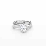 Load image into Gallery viewer, Classic 925 Sterling Silver Engagement Ring with Sparkling Halo Design