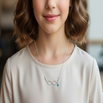 Load image into Gallery viewer, 925 Sterling Silver Classic Infinity Pendant Necklace with Adjustable Length