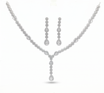 Load image into Gallery viewer, 925 Sterling Silver Necklace with Earring Set Studded With Cubic Zircons
