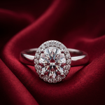 Load image into Gallery viewer, Elegant 925 Sterling Silver Halo Ring with Brilliant Round Cut Stone