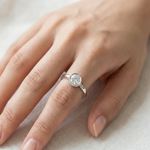 Load image into Gallery viewer, Shubham Bezel 925 Sterling Silver Solitaire Ring