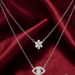 Load image into Gallery viewer, 925 Sterling Silver Double Layered Pendant Necklace with Adjustable Length