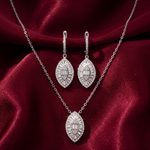 Load image into Gallery viewer, Pear Shape Timeless 925 Silver Necklace & Earrings Set for Women
