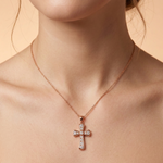 Load image into Gallery viewer, 925 Sterling Silver Cross Pendant Necklace with Adjustable Length