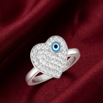 Load image into Gallery viewer, Evil Eye Heart Shaped 925 Silver Ring