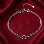 Load image into Gallery viewer, Madhuban Circle of Life 925 Sterling Silver Double Line Anklets with Adjustable Length