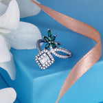 Load image into Gallery viewer, Dual Element 925 Sterling Silver Ring. Adjustable ring , Comfortably fits Indian Sizes 9 to 17