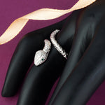 Load image into Gallery viewer, Serpent 925 Sterling Silver Ring. Adjustable ring size. Fits comfortably between Indian ring size 9 to 17