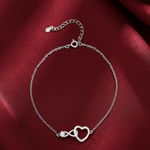 Load image into Gallery viewer, Madhuban Infinity Heart 925 Sterling Silver Anklets with Adjustable Length