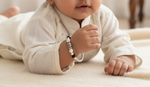 Load image into Gallery viewer, One Pair 925 Silver Nazariya Kada with Two Black Beads (ideal for Newborns to 2 years age)