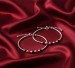 Load image into Gallery viewer, One Pair 925 Silver Nazariya Kada with Two Multicolor Beads (ideal for Newborns to 3 years age)