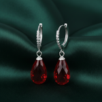 Load image into Gallery viewer, Red Jhumka Bali 925 Silver Earrings