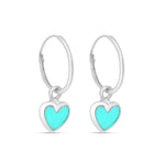 Load image into Gallery viewer, Turquoise Heart Bali 925 Sterling Silver Earrings