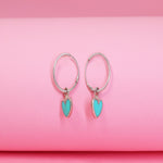 Load image into Gallery viewer, Turquoise Heart Bali 925 Sterling Silver Earrings