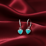 Load image into Gallery viewer, Turquoise Heart Bali 925 Sterling Silver Earrings
