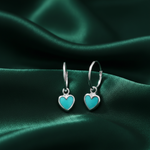 Load image into Gallery viewer, Turquoise Heart Bali 925 Sterling Silver Earrings