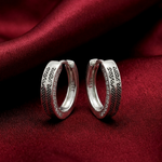 Load image into Gallery viewer, Chic 925 Silver Hoop Earrings with Brilliant Cut CZ Drop