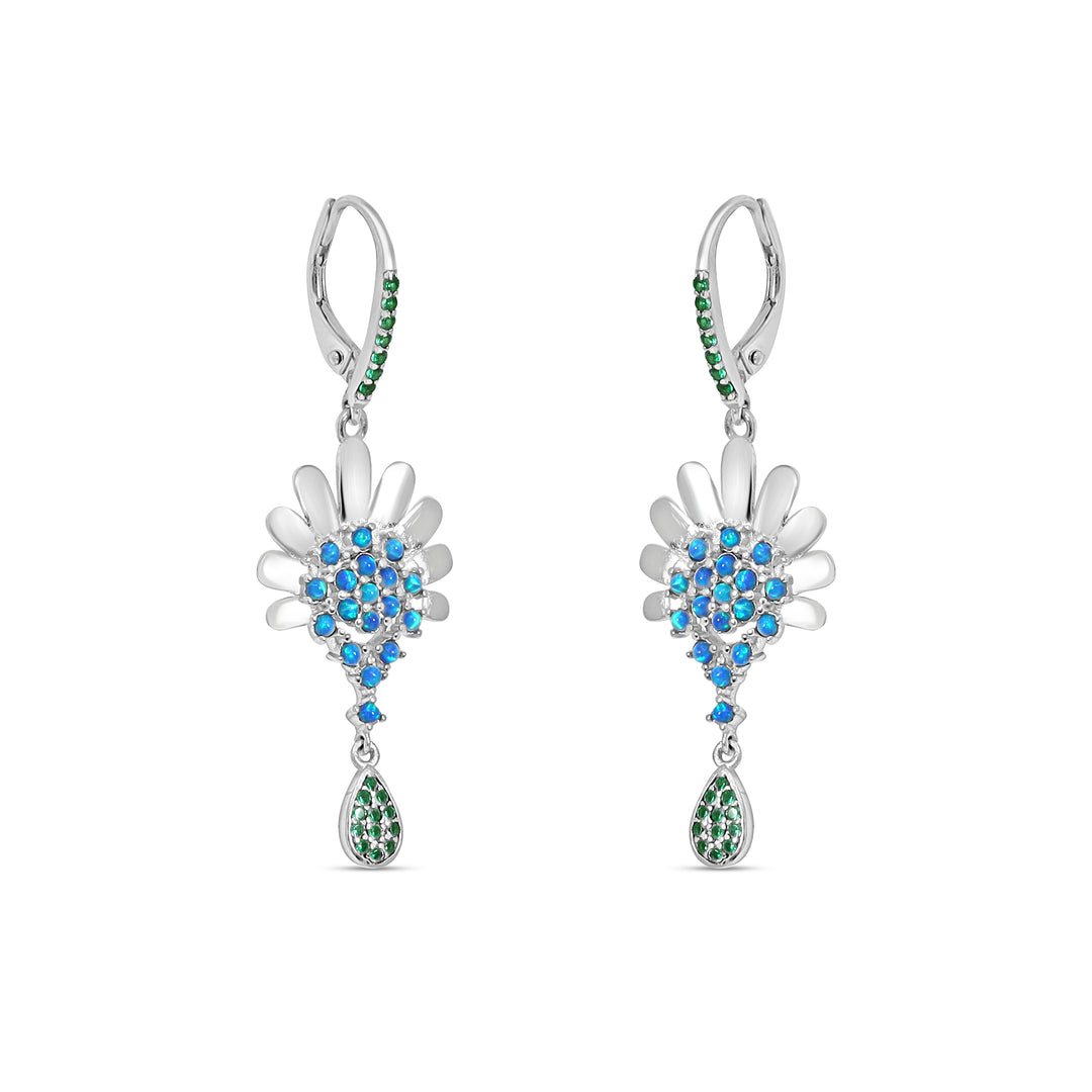 Mogra Mohini Feroza 925 Sterling Silver Earrings