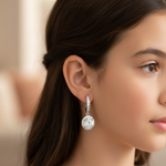 Load image into Gallery viewer, Solitaire Halo Bali 925 Silver Earrings