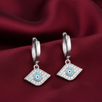 Load image into Gallery viewer, 925 Pure Sterling Silver Rhodium-Plated Contemporary Evil Eye Earring