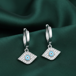 Load image into Gallery viewer, 925 Pure Sterling Silver Rhodium-Plated Contemporary Evil Eye Earring