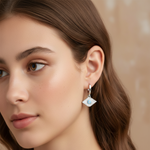 Load image into Gallery viewer, 925 Pure Sterling Silver Rhodium-Plated Contemporary Evil Eye Earring