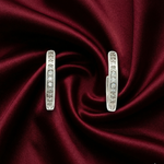 Load image into Gallery viewer, Elegant 925 Silver Hoop Earrings with Sparkling Stones