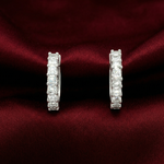 Load image into Gallery viewer, Premium 925 Sterling Silver Hoop Earrings with Crystal Accents